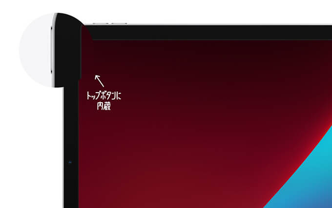 iPad AirはトップボタンにタッチID